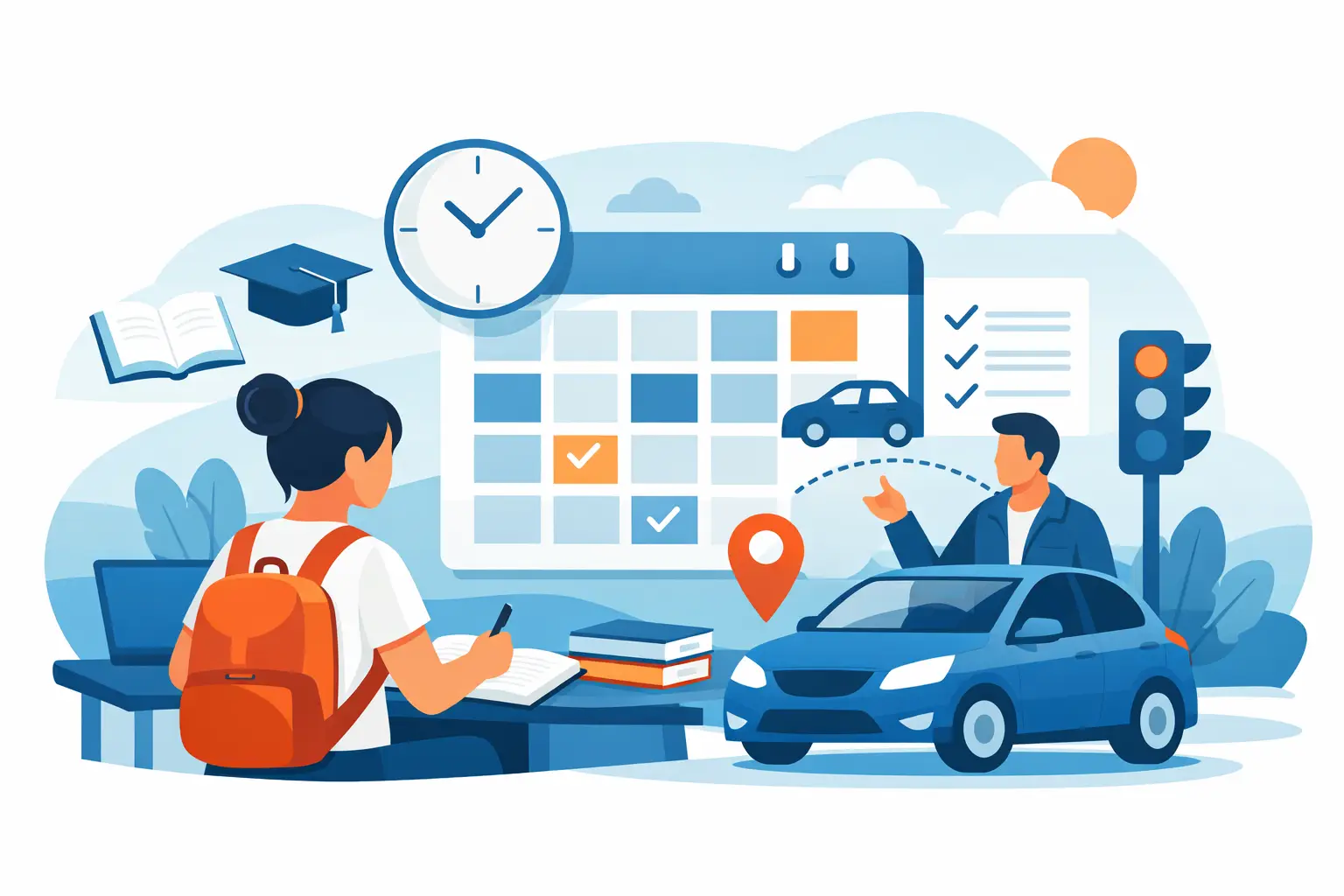 Fahrstunden planen neben Schule Fahrstunden planen neben Schule