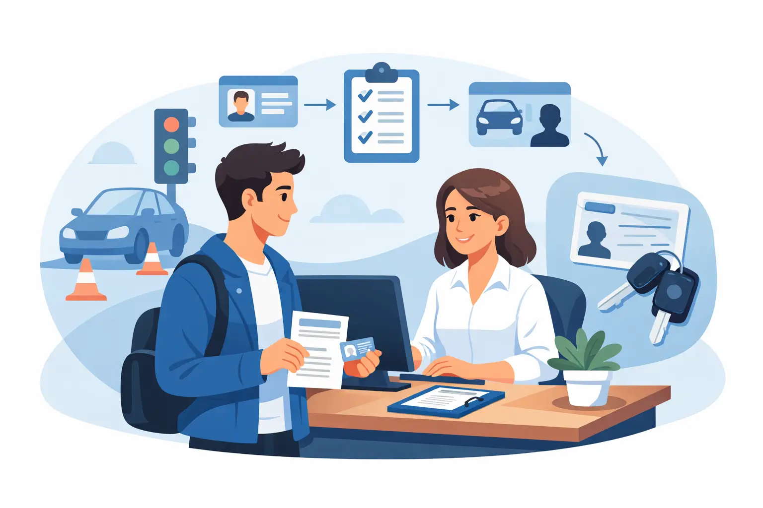 Wie läuft die Führerschein Anmeldung ab?