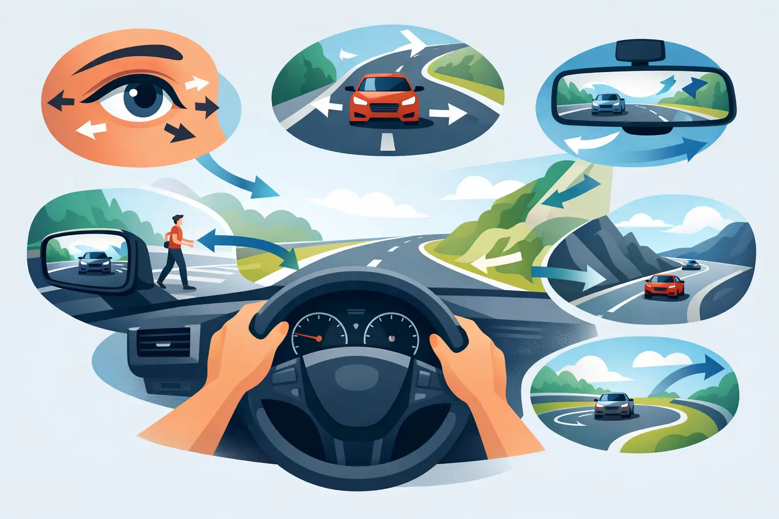 Blicktechnik beim Autofahren: 6 Übungen